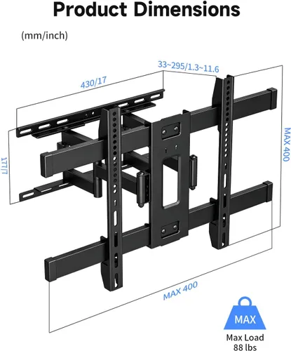 Vista 8 de Suptek Soporte de pared ultra delgado para TV de perfil bajo de 1.3