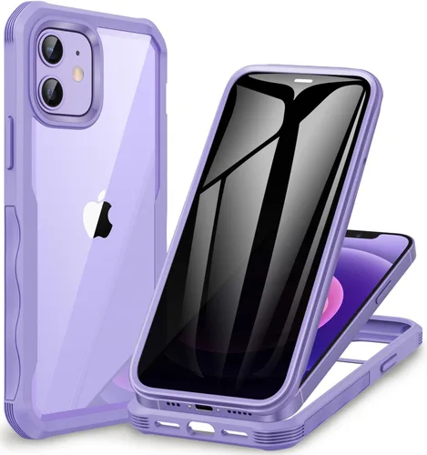 Vista 19 de CENHUFO Funda de privacidad para iPhone 11 Pro, funda de cuerpo completo con protector de pantalla de privacidad de vidrio templado 9H integrado