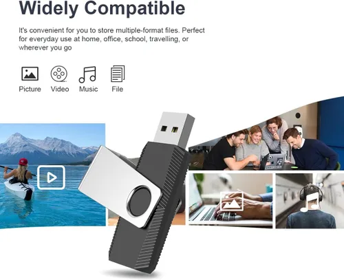 Vista 5 de Aiibe Unidad flash USB de 16 GB Memoria USB 3.0 Memoria Stick PenDrive 16GB - Negro