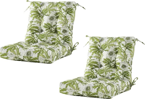 Vista 17 de BLISSWALK Cojines para sillas de exterior, 40 x 20 x 4 pulgadas, cojín de mimbre grueso con respaldo bajo y lazos para muebles de patio, floral