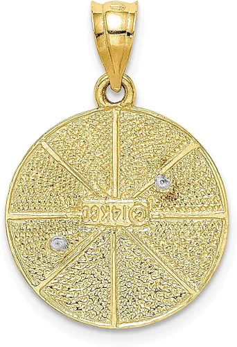 Vista 3 de Colgante de oro amarillo de dos tonos de 14 quilates, acabado sólido, parte trasera plana, joyería judía de estrella de David, dije religioso