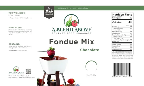 Vista 2 de Una mezcla de fondue de chocolate, paquete de 3, sabor natural, sin MSG, sin gluten. Sin conservantes, fácil de hacer, inmersión de frutas