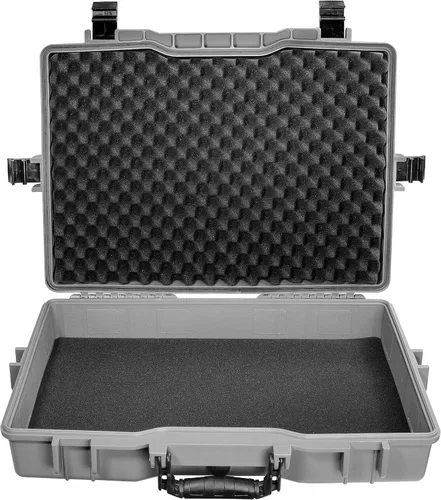 Vista 5 de Gran 22 pulgadas protectora, cámara, herramientas, equipo portátil duro caso impermeable con 3 capas de espuma (gris)