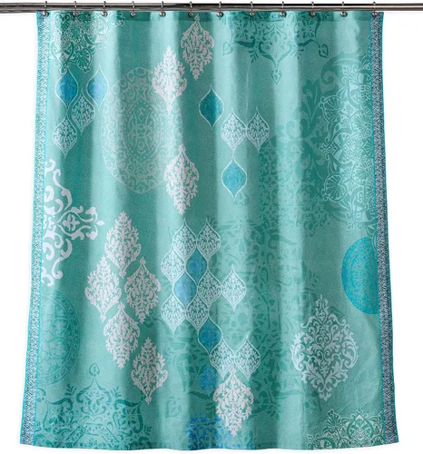 Vista 35 de Maison d' Hermine Cortina de ducha 100% algodón, un panel, 70 x 72 pulgadas, cortinas de ducha de tela lavable para baño, fácil de colgar con 12