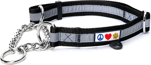 Vista 13 de Pawtitas Collar de perro Martingala personalizado reflectante reflectante bordado nombre personalizado número de teléfono ajustable para cachorros