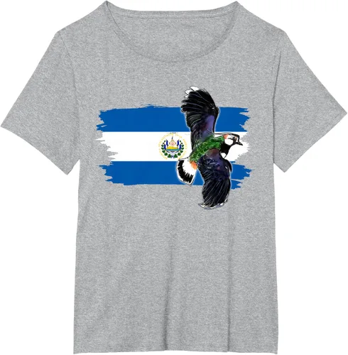 Vista 56 de Camiseta con la bandera de El Salvador, mapa de El Salvador, camiseta de Salvador para mujer, Negro