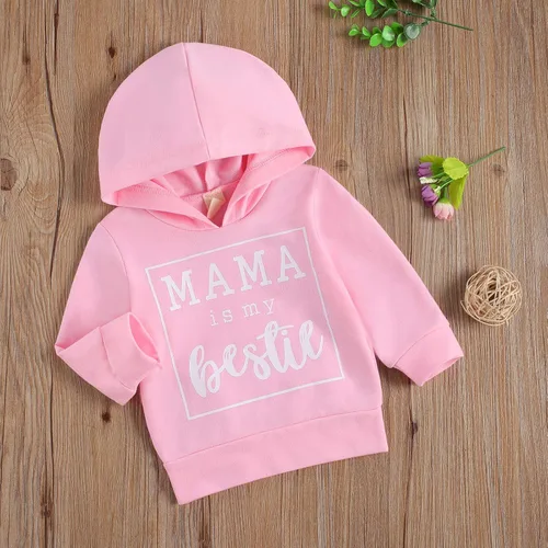 Vista 3 de YMQ - Sudadera con capucha para bebé, diseño de mamás, manga larga, informal, para bebé