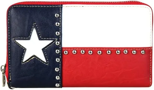 Vista 3 de Montana West Bolso patriótico con tachuelas para mujer, bolso con bandera estadounidense y bolso cruzado