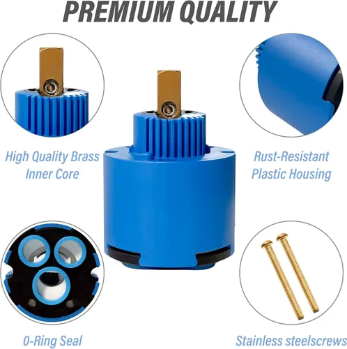 Vista 5 de Cartucho de grifo de 1.811 in, repuesto de cartucho de grifo, compatible con Grohe 46048000 grifo de una sola manija y grifo de fregadero, utilizado