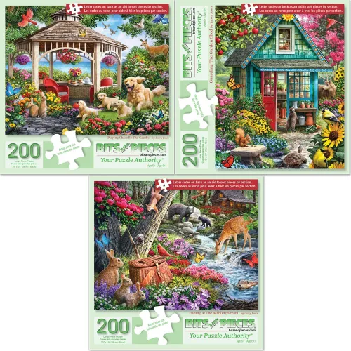 Vista 10 de Bits and Pieces Juego de 3 rompecabezas – 50 piezas – Juego de animales