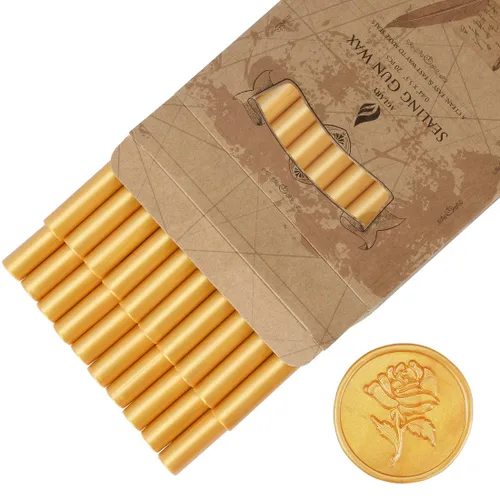 Vista 12 de 20 mini pistolas de pegamento de cera de sellado, palitos de cera de sellado, ideales para invitaciones de boda, cartas, sobres, tarjetas