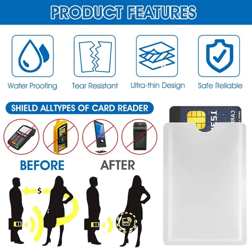 Vista 5 de Ouligay 10 fundas RFID para tarjetas de crédito con bloqueo RFID, fundas RFID para tarjetas de crédito, fundas RFID para tarjetas de crédito, fundas