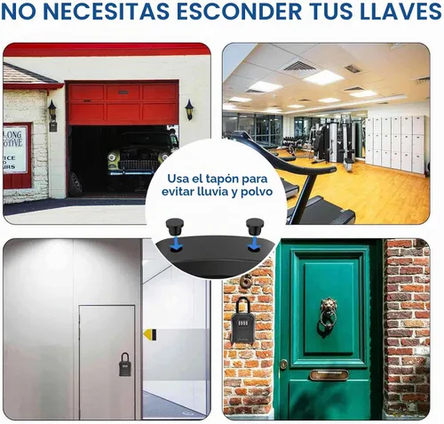 Vista 7 de Caja de bloqueo de llave, caja de bloqueo de combinación de 4 dígitos para montaje en pared, impermeable para exteriores, caja de contraseña segura