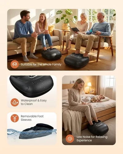 Vista 9 de CILI Masajeador de Pies con Calor, Máquina de Masaje Shiatsu para Pies 2025 para Alivio del Dolor de Fascitis Plantar y Neuropatía, Masajeador