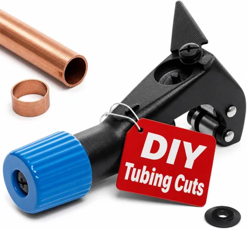 Vista 3 de Cortador de tubos de cobre pequeño con escariador - cortador de tubo de 1/8" a 1 1/8" Small Copper Pipe Cutter with Reamer for HVAC, Plumbing
