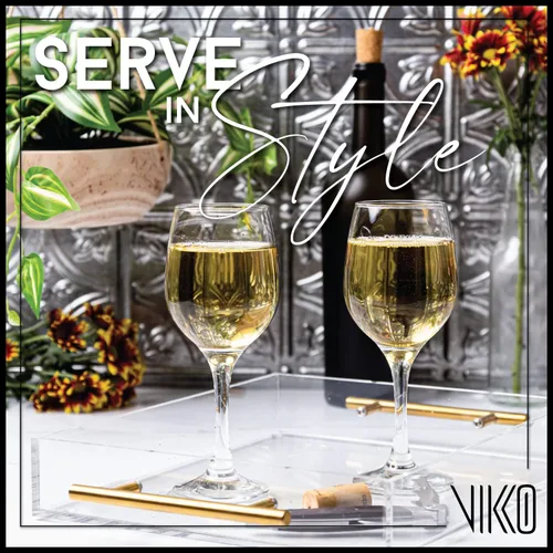 Vista 3 de Vikko Copas de vino blanco – Juego de 12 copas de vino transparentes de 10.5 onzas, estilo clásico europeo duradero