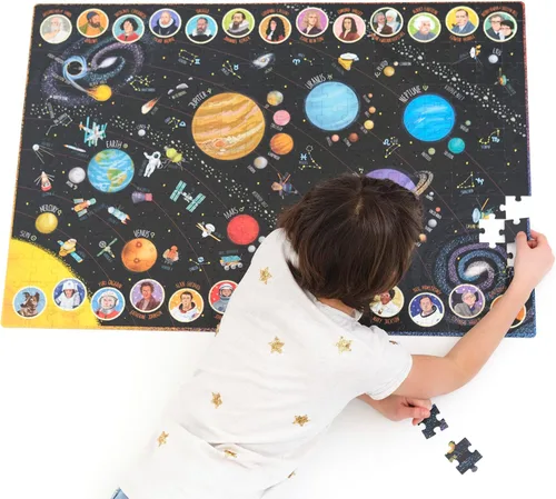 Vista 4 de Banana Panda Suuuper - Rompecabezas de suelo de 300 piezas con póster educativo grande con datos sobre el planeta, el espacio y la ciencia