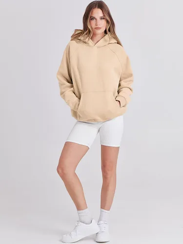 Vista 5 de ANRABESS - Sudaderas con capucha para mujer, sobre talla, de vellón de manga larga, modelo de 2024, para otoño