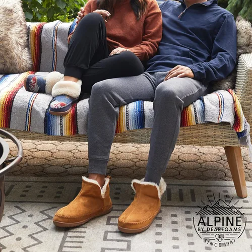 Vista 6 de Dearfoams Alpine Brixen - Botas cómodas de espuma viscoelástica para interiores y exteriores para hombre