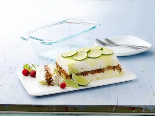 Vista 3 de Pyrex Easy Grab - Molde para pan de vidrio de 1.5 cuartos con tapa, bandeja para hornear de vidrio templado con asas grandes, no tóxico, tapa sin