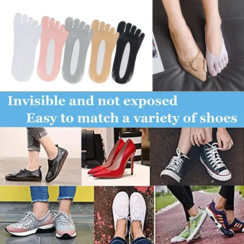 Vista 7 de 5 pares de calcetines de compresión Ortho, calcetines de yoga para mujer que no se ven