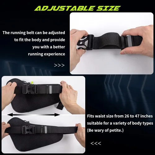 Vista 4 de Cinturón para Correr, Cinturón de Hidratación Impermeable con Soporte para Botella de Agua, Riñonera Reflectante Ajustable Compatible para Teléfono