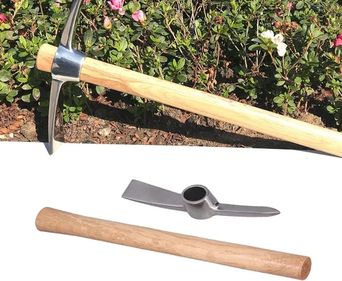 Vista 3 de Cultivador de mano de azada de pico, cultivador de azada de jardinería, herramienta de jardín de doble propósito, bonsái, talador de mano de acero