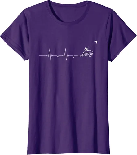 Vista 7 de Heartbeat EKG Pulse Kitesurf Kitesurf - Camiseta de kitesurf, Negro, S