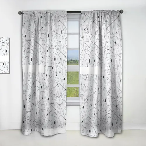 Vista 13 de DesignQ Cortinas con patrón hexagonal retro IX para dormitorio, cortinas para sala de estar, cortinas con aislamiento térmico, panel individual, 52