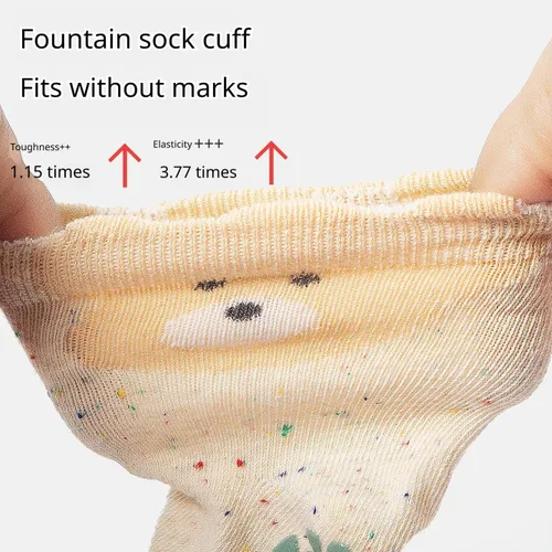 Vista 4 de Toddler Non-Skid Crew Socks, Baby Non-Slip Socks for Girls & Boys, Newborn & Infant First Walking Floor Socks, 5 Pairs