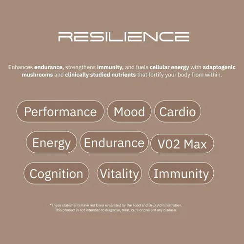 Vista 5 de Polvo de hongos resilience, melena de león, cordyceps, reishi, beta-glucanos, shilajit, zinc y vitamina C, apoya la energía, el cerebro