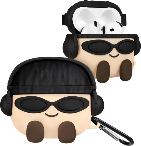Vista 20 de Boaretiu - Funda para AirPods Pro/Pro de 2ª generación, lindo KawaiiBanana con llavero para AirPods Pro y Pro 2, divertida funda 3D de silicona