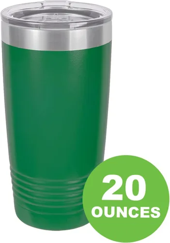 Vista 3 de Taza de café personalizable con texto personalizable y grabado láser de 20 onzas Verde
