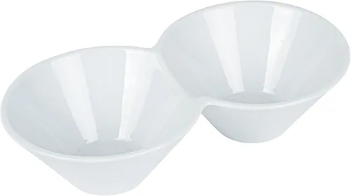 Vista 2 de Restaurantware - Cuencos de inmersión doble de 9.1 x 4.9 x 2.3 pulgadas, 1 servidor de condimentos para microondas - 2 compartimentos, bandeja