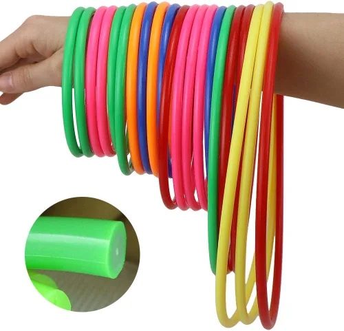 Vista 5 de Hysagtek 21 anillos de plástico para lanzar carnaval para adultos, suministros de fiesta divertidos, suministros de recuerdo de fiesta, anillos