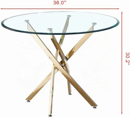 Vista 8 de HomVent Juego de mesa de comedor redonda de vidrio para 2, moderno juego de mesa y sillas de cocina de vidrio templado, juego de mesa de comedor