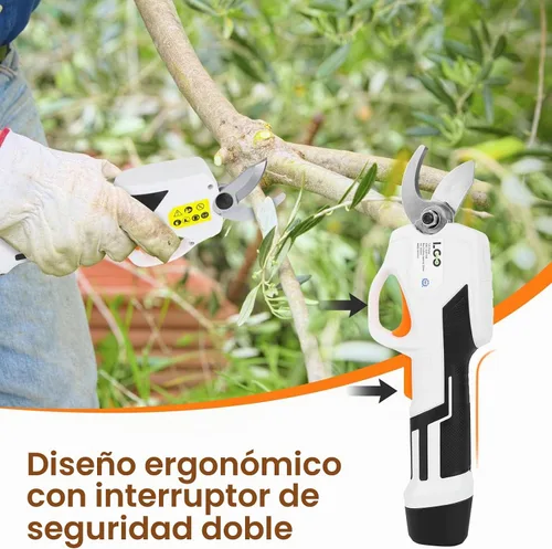 Vista 5 de LIGO Tijeras de Poda Inalámbricas de 7.2V para Cuidado de Jardín con Protección de Seguridad, Diámetro Máximo de Corte de 13mm incl. Batería