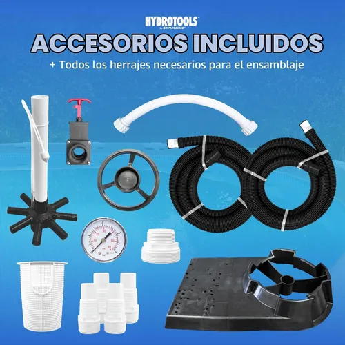 Vista 8 de Swimline Filtro y bomba de arena para piscina sobre el suelo 22" 1 HP
