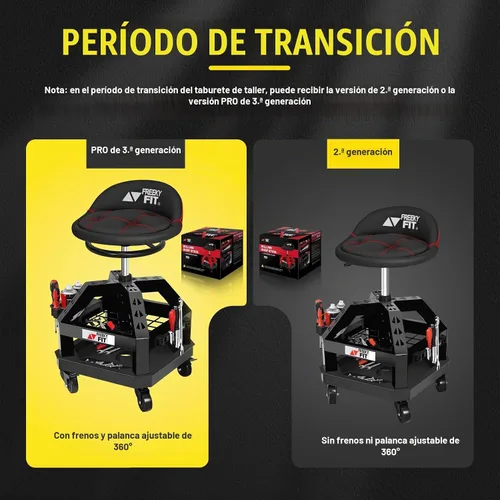 Vista 9 de Rolling Shop Taburete para garaje con ruedas, DO02 - Asiento giratorio de 360° de altura ajustable con almacenamiento de bandeja de herramientas