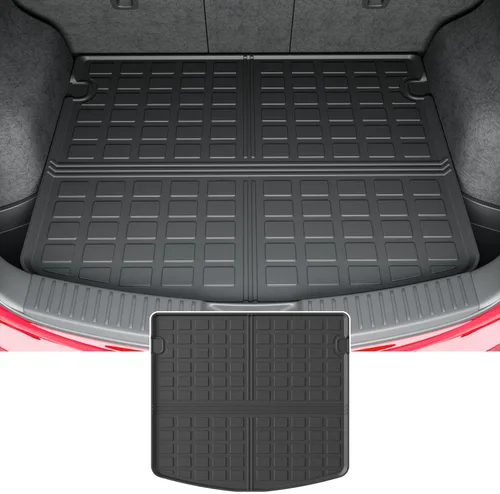 Vista 16 de powoq Alfombrilla de maletero compatible con Kia Carnival 2022-2026, protector de carga con protección para todas las estaciones, alfombrilla