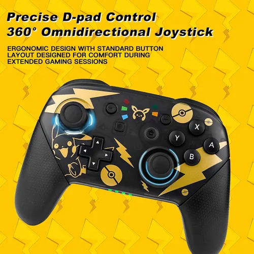 Vista 4 de Switch Pro Controller, Enhanced Wireless Pro Controller Compatible with SwitchSwitch LiteSwitch OLED, Remote Gamepad Joystick with NFC, Double