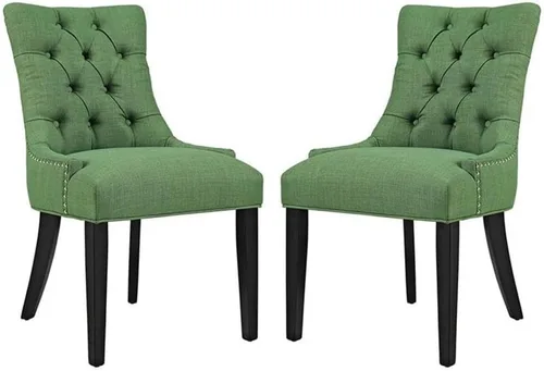 Vista 8 de Modway Regent Modern - Sillas de comedor tapizadas de tela copetuda con ribete de clavos en granito