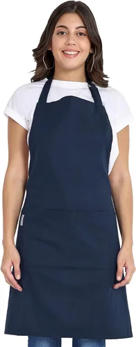 Vista 11 de Delantal de chef, delantal de cocina de algodón reciclado con un cuello ajustable con lazos largos, para cocinar, hornear