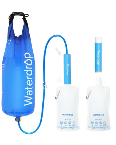Vista 10 de Waterdrop Filtro de agua de gravedad, portátil, purificador de agua para supervivencia, campamento, senderismo, mochila y preparación de emergencia
