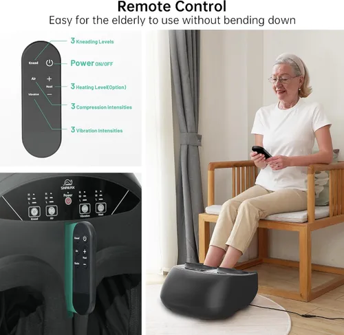 Vista 5 de Snailax Shiatsu masajeador de cuello y hombros Shiatsu masajeador de pies con compresión de calor amasamiento vibración