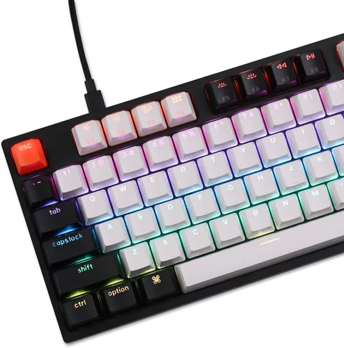 Vista 5 de Teclado Mecánico para Computadora Keychron C1 Intercambiable en Caliente con Cable con Interruptor Gateron G Pro MarrónTeclas ABS de Doble