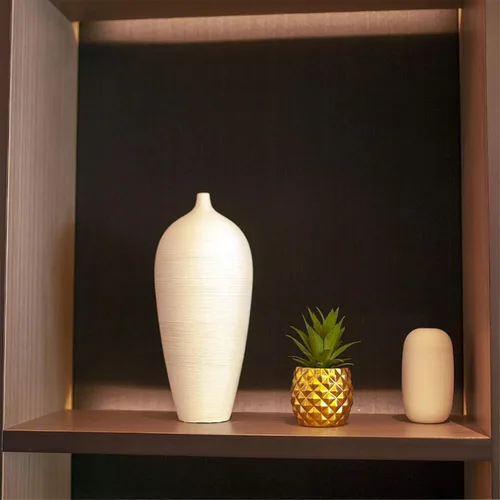 Vista 8 de Decoración artificial de piña en maceta, piña falsa, decoración de mesa de cocina (dorado)