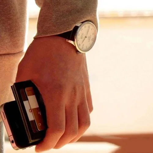 Vista 3 de Cartera de piel sintética para hombre con clip para dinero y tarjetas de crédito