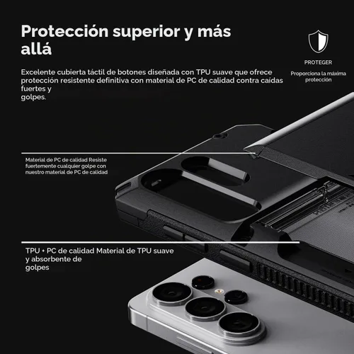 Vista 7 de VRS DESIGN Damda Glide Pro - Funda protectora para Samsung Galaxy S26 Ultra (2026), patente en Estados Unidos, con 4 tarjetas, funda protectora