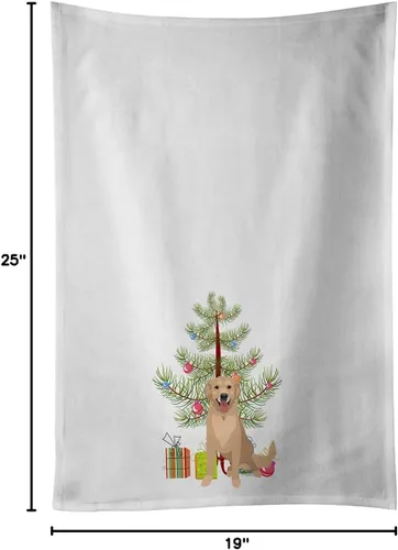 Vista 4 de Caroline's Treasures WDK3065WTKT Golden Retriever Fawn #3 - Juego de 2 toallas decorativas de cocina para baño, para manos, cara, cabello, yoga, té
